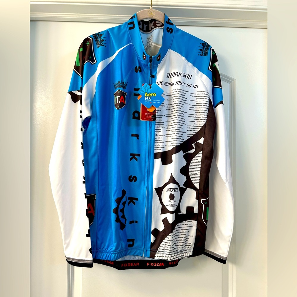 Men’s Fixgear Italian full zip long sleeved  Cycling Jersey. New with tags. 2XL
